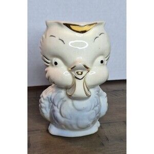 Vintage Shawnee Pottery White Gold Bird Chick Pitcher Creamer